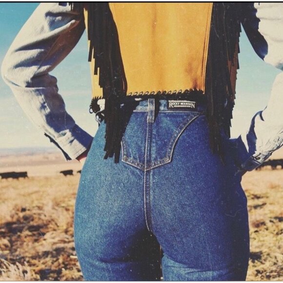 Rockies Denim - Rockies Western Jeans Womens 25 Black High Rise Straight Leg Vintage 90s Cowgirl